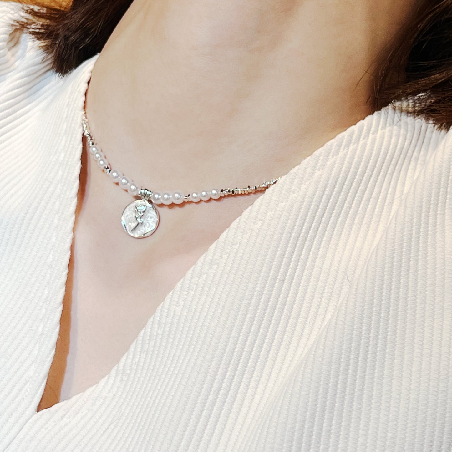 Pearl Rose Necklace