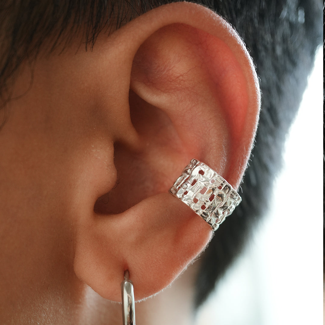 Silver Mesh Ear Cuff
