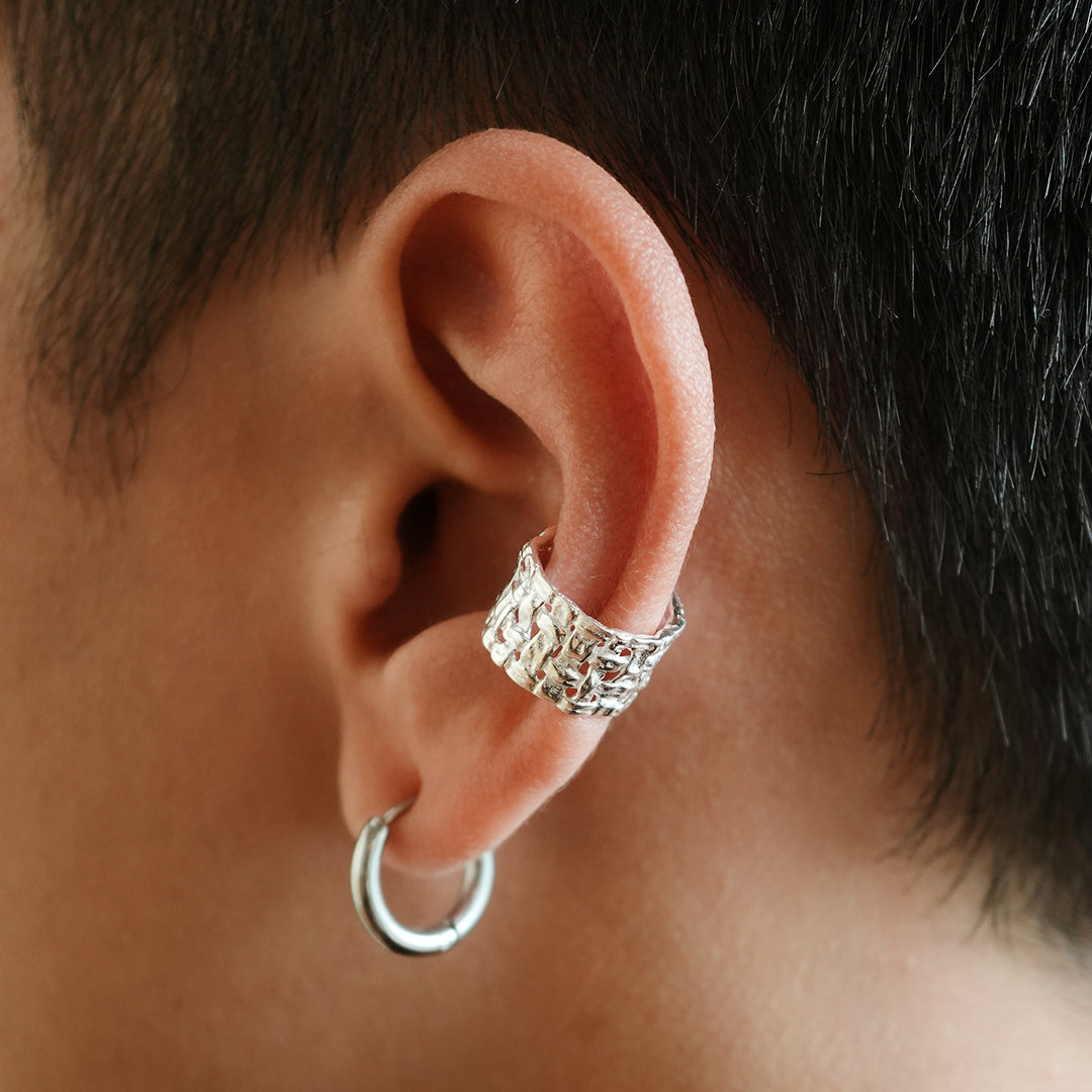 Silver Mesh Ear Cuff