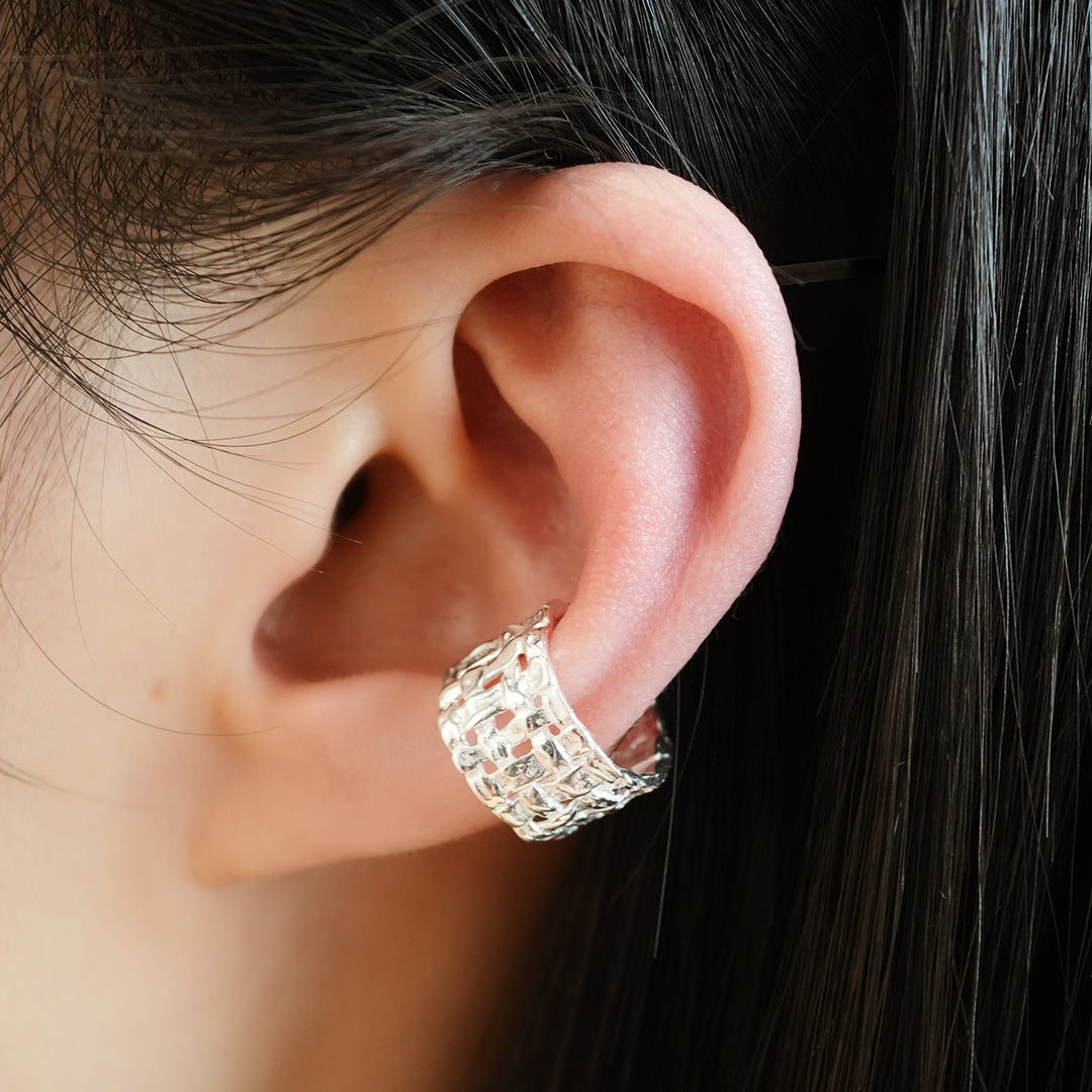 Silver Mesh Ear Cuff