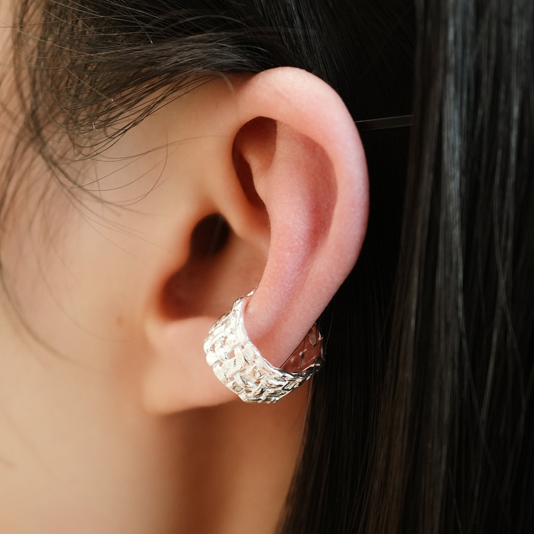 Silver Mesh Ear Cuff
