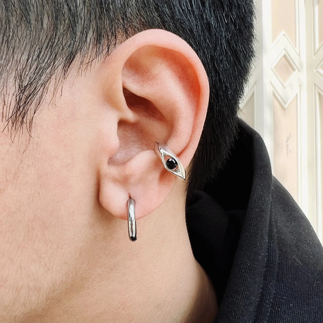 ,90ninetys,90ninety’s, ear cuff, ear wrap, no piercing,耳扣,耳夾,耳骨夾,無耳洞,無需穿耳,耳骨男,香港耳骨,耳洞埋口,イヤーカフ,이어커프, Ohrmanschetten,Nicht Durchstechend,Silber, S925 earcuffs,純銀耳扣,Crystal eye II, 鋯石鑲嵌, 黑鑽石,白鑽石,crystal inlay